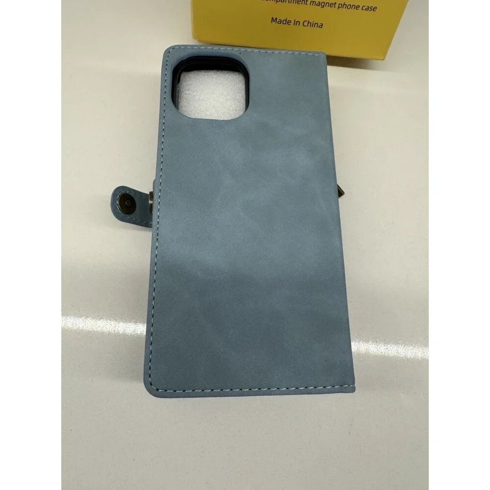 Wallet Case for iPhone 6.1'' Card Holder Crossbody Wallet Strap blue